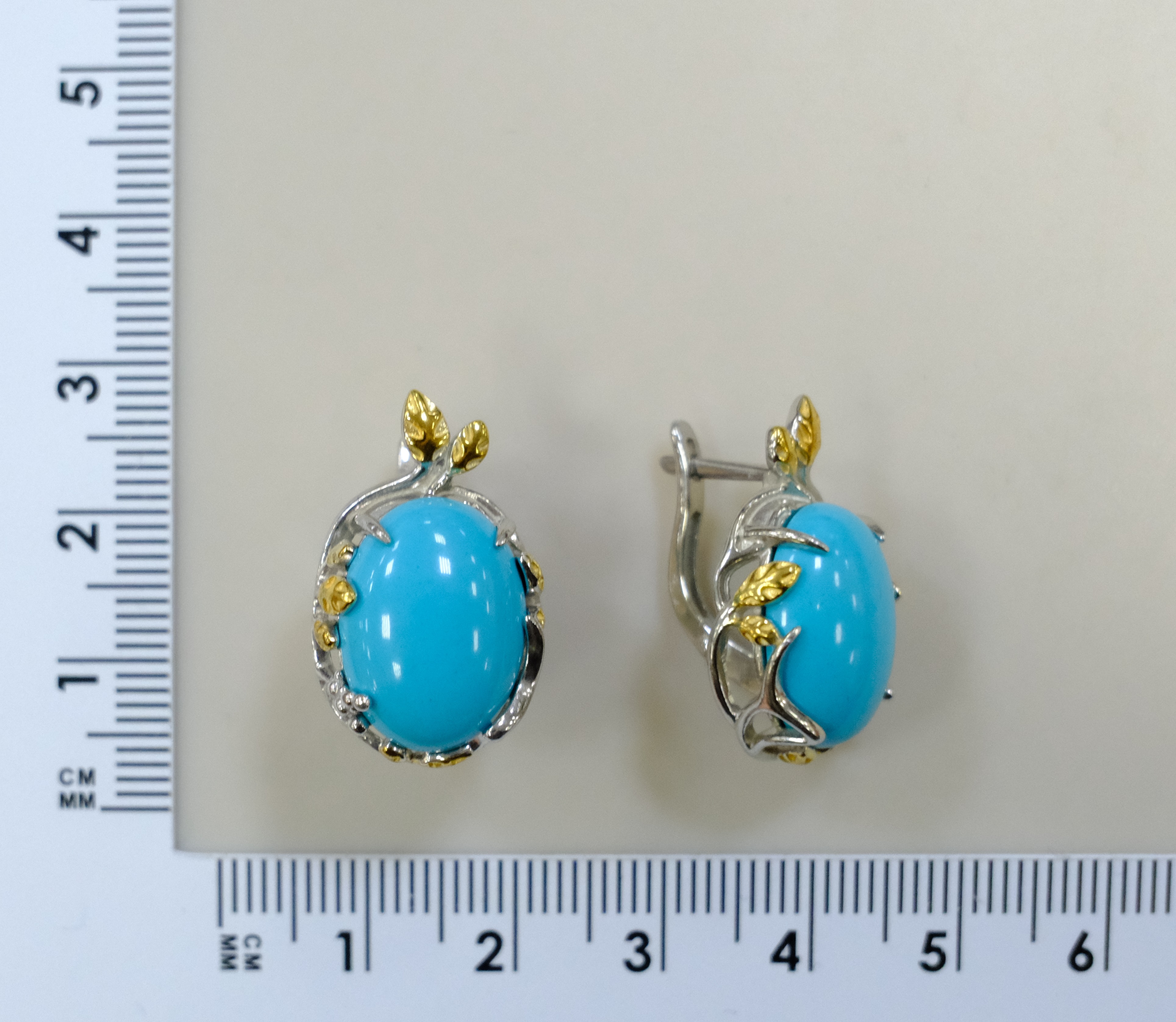 Серебряные серьги с бирюзой